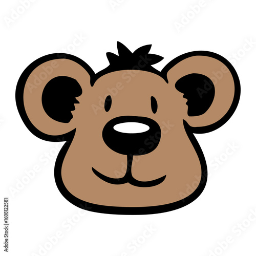 Bear Happy Smile Cute Teddy Friendly Comic Grizzly