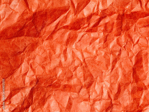 皺をつけた和紙　オレンジ