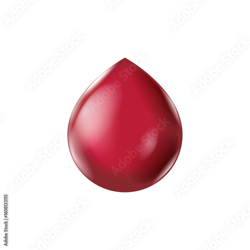 red blood drop - isolated background