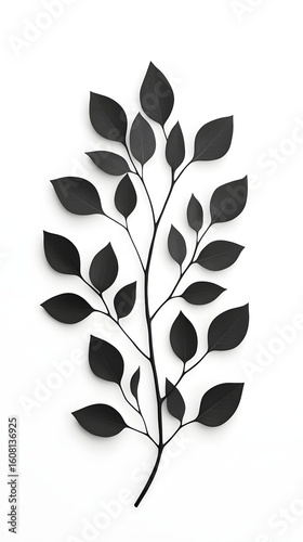 Minimalist metal leaf wall art, modern minimalist metal leaf decor, black minimalist metal leaf sculpture
