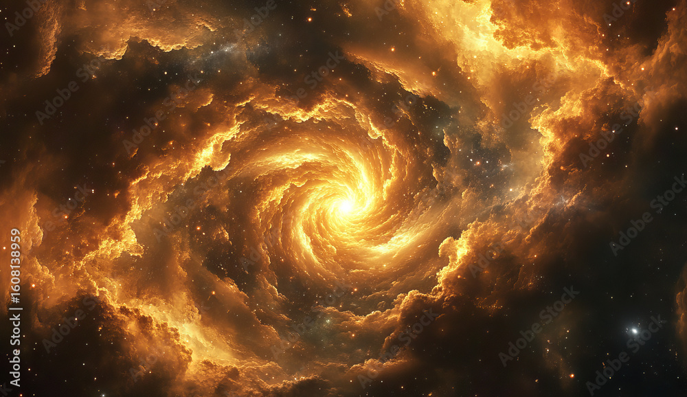 Obraz premium Golden Light Rays Emerging from Clouds Dramatic Heavenly Scene