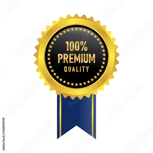 100% Premium Quality Gold Medal Badge with Red Ribbon and Best Quality Assurance