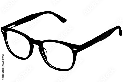Collection of Detailed Glasses Silhouettes in Black and White