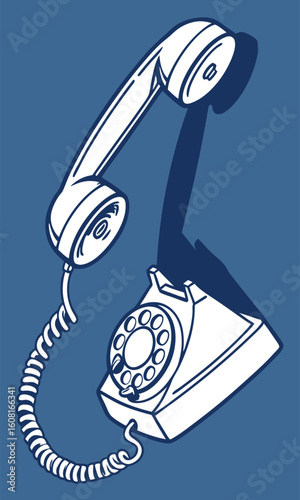 Retro rotary phone illustration