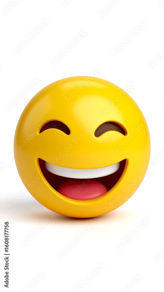 Fototapeta premium Smiling emoji, 3D render