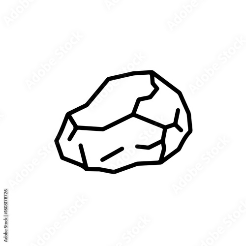 Irregularly Shaped Rock Outline Icon Graphic