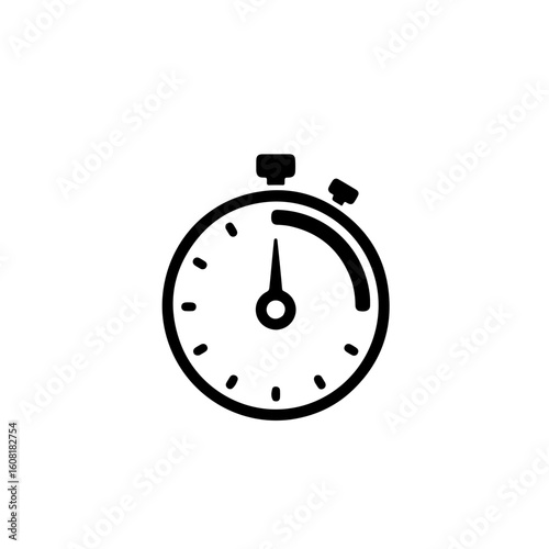 Classic Stopwatch Icon: Time Measurement Device