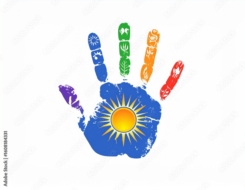 Fototapeta premium colorful hand prints
