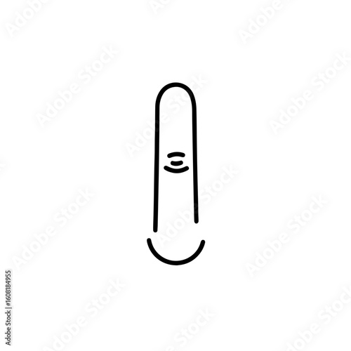 Stylized Fingerprint: Minimalist Finger Icon with Unique Ridge Details