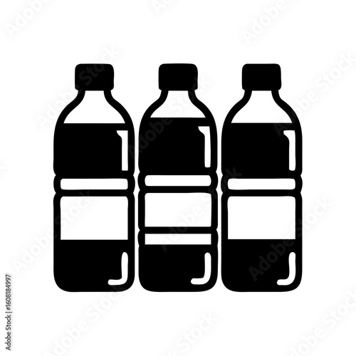 Black and white bottle illustrations liquid drink