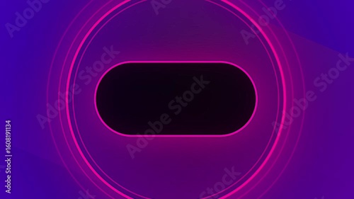 Purple Neon Circle Animation with Pulsing Ring Effects on Gradient Background