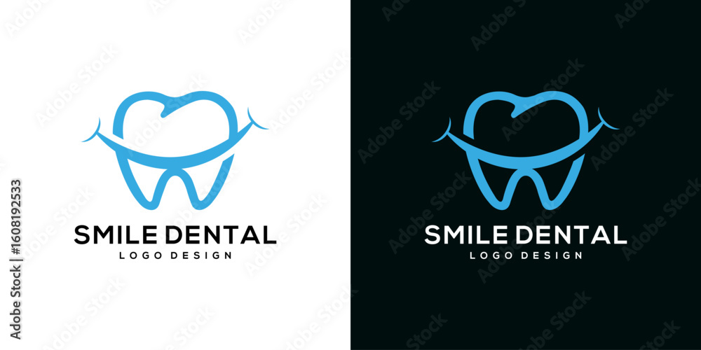Obraz premium dental logo with smile template vector