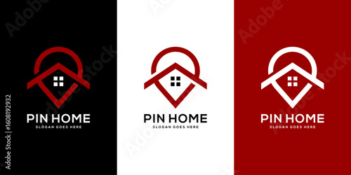 pin home logo vector design