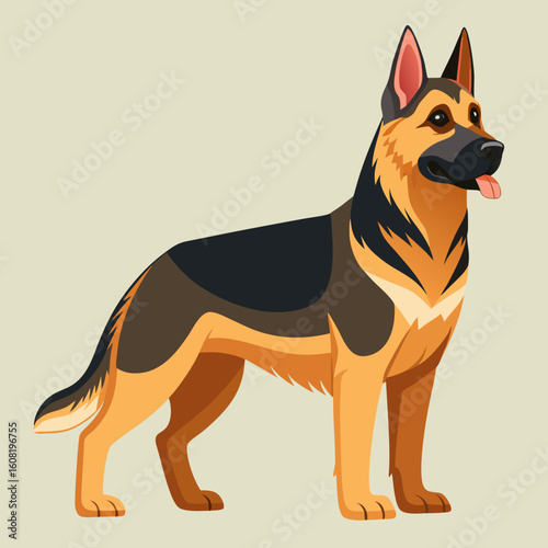 vector illustration of a german shepherd dog