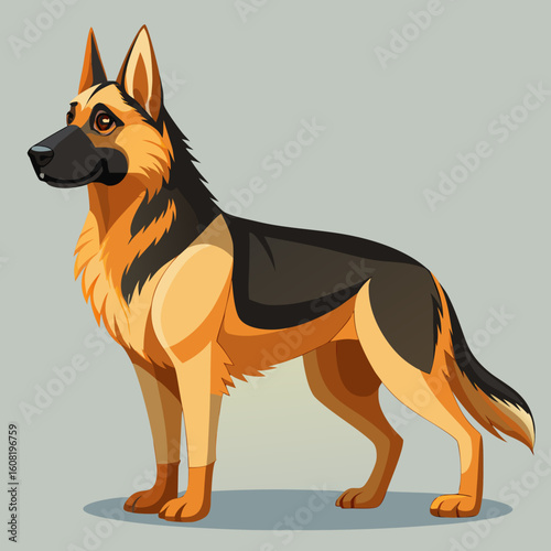 vector illustration of a german shepherd dog