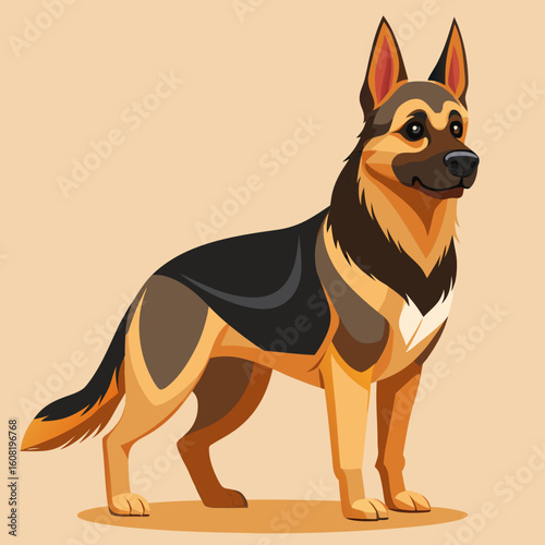 vector illustration of a german shepherd dog