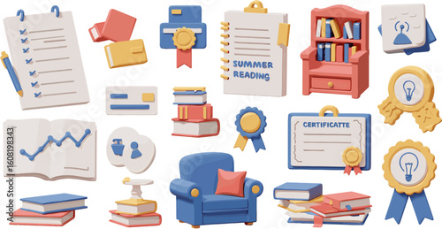 Cheerful Learning: Colorful 3D Icons for Education, Study and Personal Growth