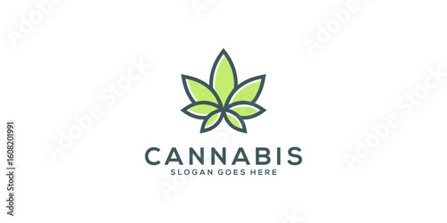 Cannabis marijuana leaf logo vector