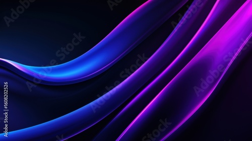 Abstract flowing waves in vibrant blue and purple hues