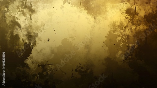 Golden abstract background with grunge texture and dark accents for elegant design
