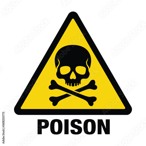 Poison Warning Sign: Skull and Crossbones Hazard Symbol
