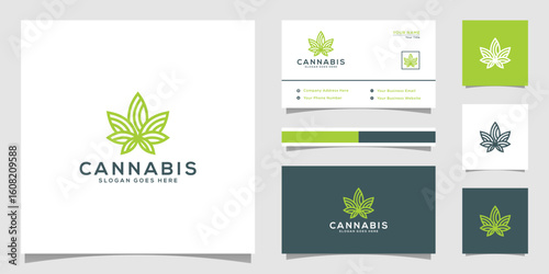 Cannabis marijuana leaf logo vector