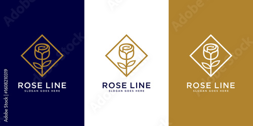 rose flower logo vector design