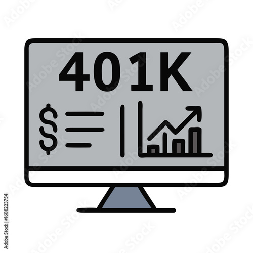 A digital illustration of a 401k, showcasing financial progress through data visualization, symbolizing financial stability and long-term planning.