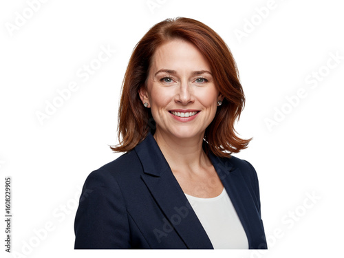 Smiling Businesswoman Portrait on Transparent Background
