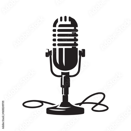 microphone   vector silhouette  Graphic white background design 