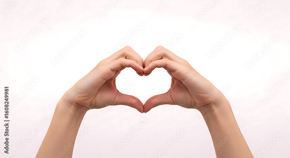 Obraz premium Hands cupping a heart shape, a loving symbol of romance and life
