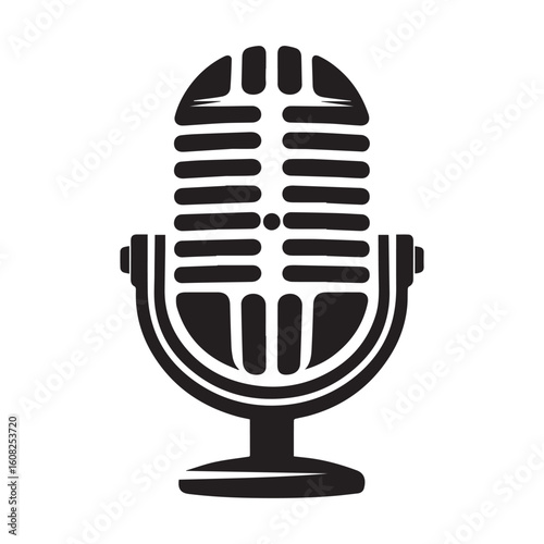 microphone   vector silhouette  Graphic white background design 