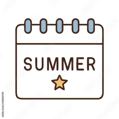 A Simple Illustration of a Calendar Marking the Beginning of Summer.