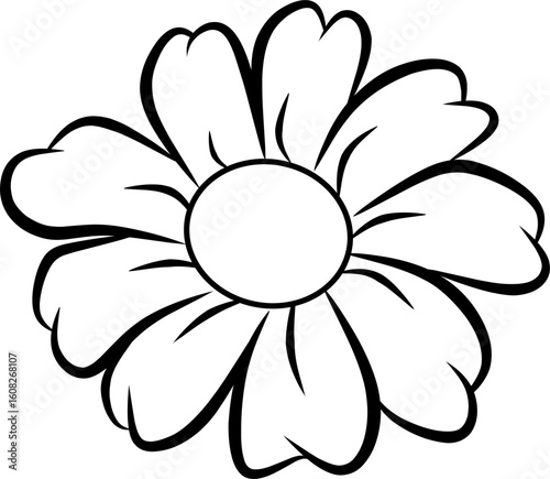 icon vector flower design, with various design shapes, with a hand drawn black outline style for summer and flower.