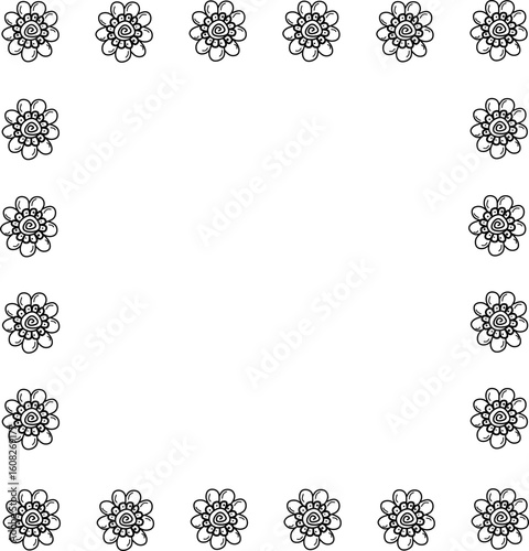 icon vector flower design, with various design shapes, with a hand drawn black outline style for summer and flower.