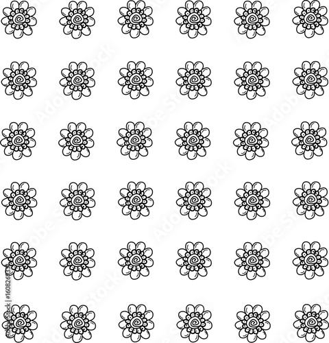 icon vector flower design, with various design shapes, with a hand drawn black outline style for summer and flower.