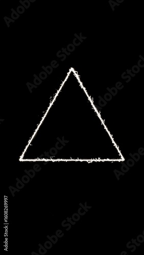 Simple white triangle on black background