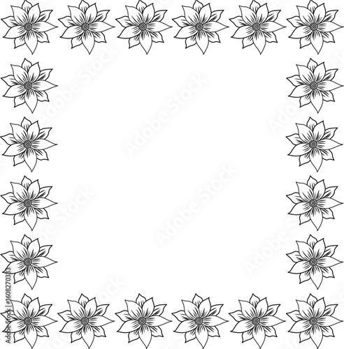 icon vector flower design, with various design shapes, with a hand drawn black outline style for summer and flower.