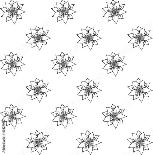 icon vector flower design, with various design shapes, with a hand drawn black outline style for summer and flower.