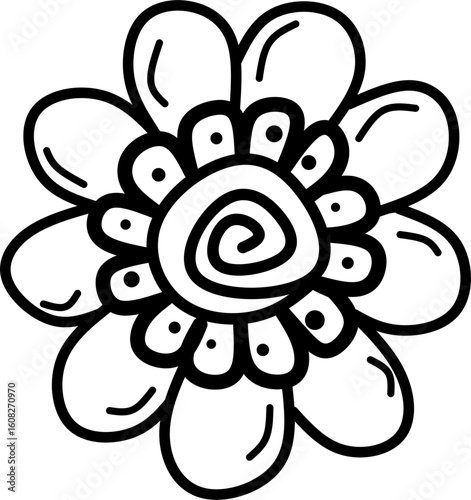 icon vector flower design, with various design shapes, with a hand drawn black outline style for summer and flower.