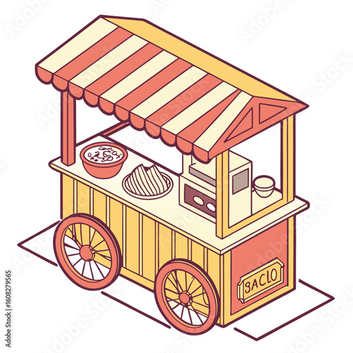 Animated Food Cart: Street Vendor Illustration