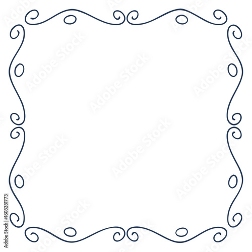 Cute line frame vector set featuring hand-drawn minimal kawaii borders in whimsical curly brushstroke style. Includes wavy, scalloped, star, oval, and quirky doodle frames perfect for kids' birthday i