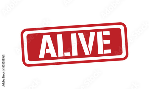 ALIVE red stamp text vector, rubber stamp