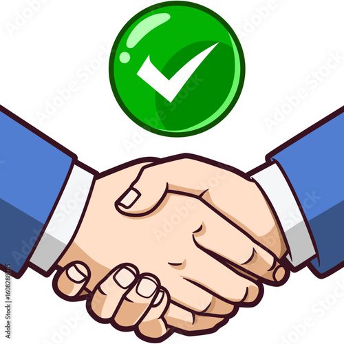 business handshake cartoon vector illustration