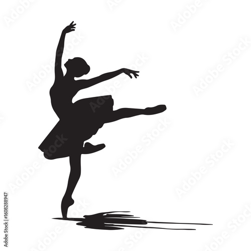 Elegant silhouette of a woman ballet dancer 