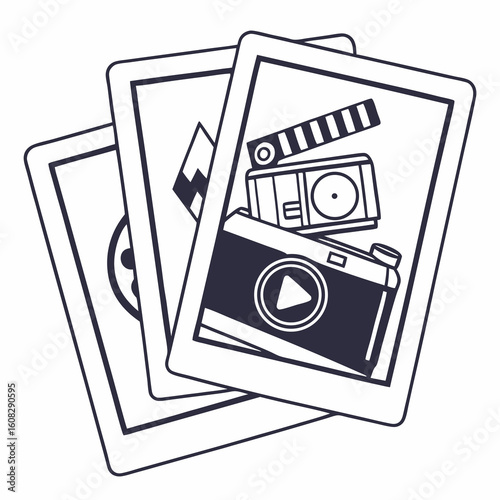 Media Production Icons: Photography, Film, Design