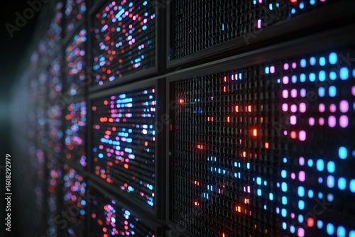 Data Visualization Display Data Center Digital Artwork Tech Environment Close-Up View Cyber Concept