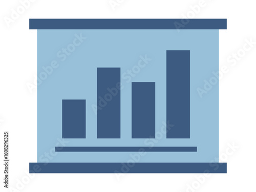 Presentation icon. Data analytics symbol. Solid icons style. Simple flat vector design.