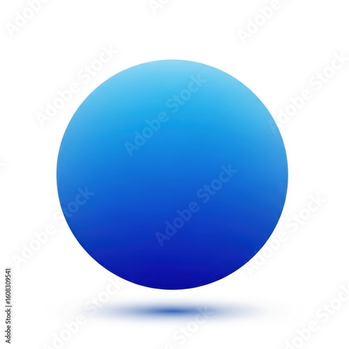 A Simple Blue Sphere Casting a Shadow on a White Background