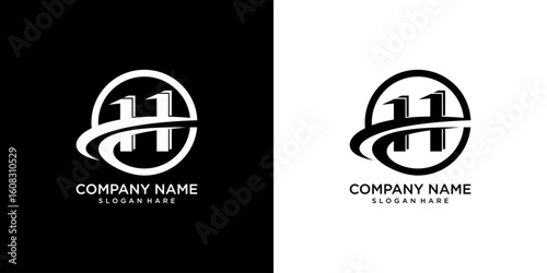 H Letter Logo with Swoosh